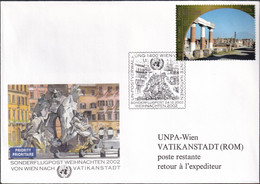 UNO WIEN 2002 Sonderflugpost Weihnachten 2002 Wien - Vatikanstadt Brief - Cartas & Documentos