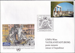 UNO WIEN 2002 Sonderflugpost Weihnachten 2002 Wien - Vatikanstadt Brief - Briefe U. Dokumente