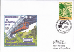 UNO WIEN 2001 Grussflugpost Zur Naposta 2001 Brief - Lettres & Documents