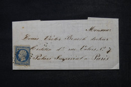 FRANCE - Lettre De Montmorillon Pour Paris, Affranchissement Napoléon 25ct ( N°10), PC 2123 - L 102403 - 1849-1876: Klassieke Periode