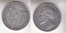 1 Doppeltaler Silber Münze Sachsen Coburg Gotha Herzog Ernst 1854 (111735) - Taler & Doppeltaler