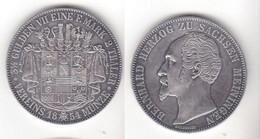 Doppeltaler Silber Münze Sachsen Meiningen Herzog Bernhard 1854 (111730) - Taler En Doppeltaler