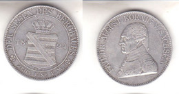 1 Taler Silber Münze Ausbeute Segen Des Bergbaues Sachsen 1824 G.S. (111578) - Taler En Doppeltaler