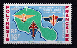 POLYNESIE - 1964 - POSTE AERIENNE YVERT N° 8 ** MNH - COTE = 18.7 EUR. - FRANCE LIBRE - Unused Stamps