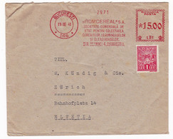 Lettre 1948 Roumanie Romania Posta Romcereal Bucarest Bucaresti Zürich Suisse W. Kündig - Brieven En Documenten