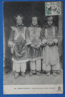 X16 INDO CHINA BELLE CARTE  1911 LAO-CHAY TONKIN POUR  CHENY YONNE FRANCE+ FEMMES TRIBUS +AFFRANC. PLAISANT - Brieven En Documenten