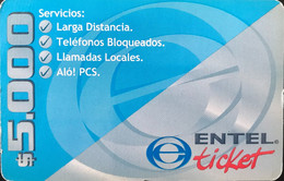 CHILI  -  Recharge  -  ENTEL Ticket  -  $ 5.000 - Chili