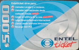 CHILI  -  Recharge  -  ENTEL Ticket  -  $ 5.000 - Chile