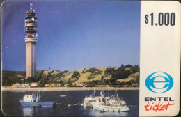 CHILI  -  Recharge  -  ENTEL Ticket -  Phare  -  $ 1.000 - Chile
