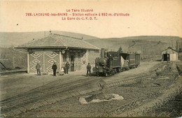 Lacaune Les Bains * La Gare Du CFDT * Train Locomotive * Ligne Chemin De Fer - Other & Unclassified