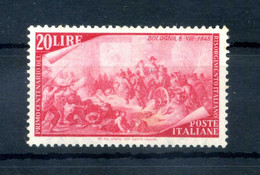 1948 REP. IT. Risorgimento N.588 20 Lire MNH ** Gomma Non Perfetta - 1946-60: Nieuw/plakker