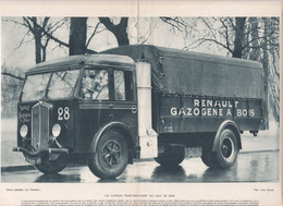 GF-21: 431 : IMAGE PEDAGOGIQUE. CAMION RENAULT FONCTIONNANT AU GAZ DE BOIS. GAZOGENE. AU DOS AUTOCAR - LKW