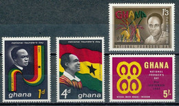 1963	Ghana	153-156	Founders Day / Flag - Timbres