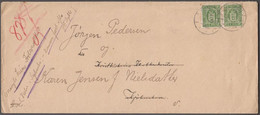 1909. DANMARK. TJENESTEMÆRKE. Official.__ 2 Ex 5 ØRE On Cover From SLAGSLUNDE-GANDLØS... (Michel Di 9) - JF423503 - Servizio