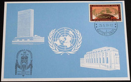 UNO GENF 1979 Mi-Nr. 79 Blaue Karte - Blue Card Mit Erinnerungsstempel AMSTERPHILA AMSTERDAM - Briefe U. Dokumente