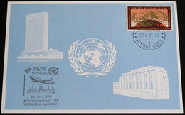 UNO GENF 1979 Mi-Nr. 80 Blaue Karte - Blue Card Mit Erinnerungsstempel IVA79 HAMBURG - Storia Postale