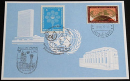 UNO GENF 1979 Mi-Nr. 82 Blaue Karte - Blue Card Mit Erinnerungsstempel PHILALENTIA 79 LINZ - Covers & Documents