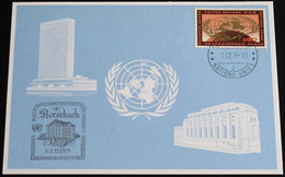 UNO GENF 1979 Mi-Nr. 85 Blaue Karte - Blue Card Mit Erinnerungsstempel ROHRSCHACH - Briefe U. Dokumente