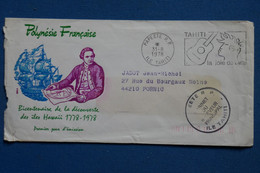 X17  POLYNESIE FRANCE BELLE LETTRE   1978    PREMIER JOUR PAPEETE  POUR PORNIC  + AFFRANCHISSEMENT PLAISANT - Briefe U. Dokumente