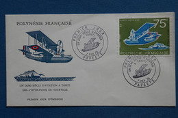 X17  POLYNESIE FRANCE BELLE LETTRE   1975    PREMIER JOUR PAPEETE  POSTE AERIENNE TOUR  N 90 + AFFRANCHISSEMENT PLAISANT - Cartas & Documentos