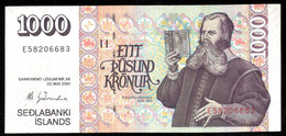 Iceland - 1000 Kronur 2001 - Pick 59(6) - Serial Nr. : E58206683 - Iceland