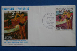 X17  POLYNESIE FRANCE BELLE LETTRE   1983    PREMIER JOUR PAPEETE  POSTE AERIENNE TOUR  N 174 . 600F+ AFFRANCH. PLAISANT - Lettres & Documents