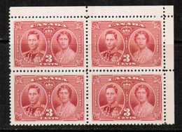 CANADA  Scott # 237** VF MINT NH CORNER BLOCK Of 4 (LG-1364) - Blocks & Sheetlets