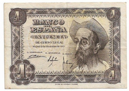 Spain , 1 Peseta , 1951 , Used , D. Quijote De La Mancha - 1-2 Peseten