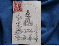 Porte Timbre "Dieu Protège La France" 1909 Cp "j'ai Prié Pour Vous" 2 Scans - Covers & Documents