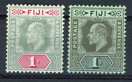 FIDJI N° 63 + N° 64  COTE 43 € Neufs * (MH) 1 S Vert Et Rose + 1 S Noir Sur Vert Type EDOUARD VII. - Dominica (...-1978)