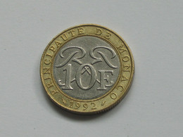 MONACO - 10 Francs  1992  - Rainier III Prince De Monaco     **** EN ACHAT IMMEDIAT **** - 1960-2001 Nouveaux Francs