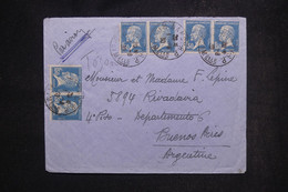 FRANCE - Enveloppe De Nancy Pour L'Argentine Par Avion En 1930, Affranchissement Pasteur 1f50 X 6 ( 3 Paires )- L 102552 - 1921-1960: Modern Period