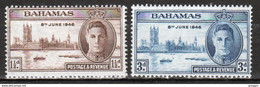 Bahamas 1946 George VI Set Of Stamps To Celebrate Victory In Mounted Mint Condition. - 1859-1963 Kronenkolonie