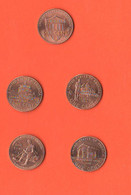 USA  America 1 Centesimo One Cent Monticello Shield  2009 2010 Diversi 5 Typological Commémorative Typologique 2009 2010 - Lots