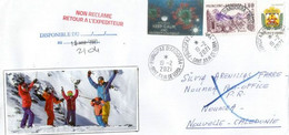 Lettre Andorre Envoyée En Nouvelle-Caledonie,pendant épidémie Covid-19, Avec Vignette Locale, Return To Sender, 2 Photos - Covers & Documents