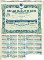 Titre Ancien - Compagnie Française De Tahiti - Titre De 1929 - - Agriculture