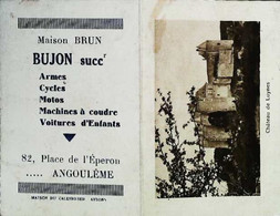 ► Double Image - Mini Calandrier 1936 (Maison BRUN BUJON Succ Armes Cycles Motos à ANGOULEME) - Petit Format : 1921-40