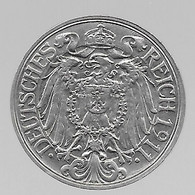 Allemagne. 25 Pfennig 1911 E (1065) - 25 Pfennig