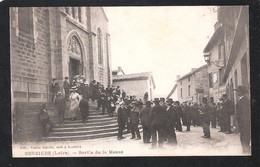 CPA 42 LOIRE SORBIERS SORTIE DE LA MESSE VEUVE GANDIN RARE !! MORE FRANCE FOR SALE @1 EURO OR LESS - Autres & Non Classés