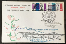 Great Britain - 1964 Forth Road Bridge Set On Illustrated FDC - Pictorial Postmark - 1952-1971 Pre-Decimal Issues