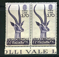 AFRICA ORIENTALE ITALIANA 1938 SOGGETTI VARI P.O. 3,70 COPPIA  ** MNH - Africa Oriental Italiana