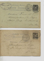 2 Cartes Entier Postal 1896-97  Type Sage 10 Cts / 88 NEUFCHATEAU / Mme ANDRE Ameublements - Voorloper Kaarten