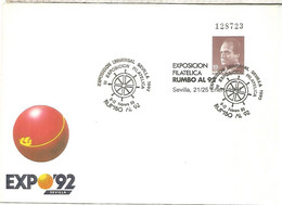 EXPO 92 SEVILLA ENTERO POSTAL EXPOSICION UNIVERSAL CON MAT RUMBO AL 92 - 1992 – Sevilla (España)