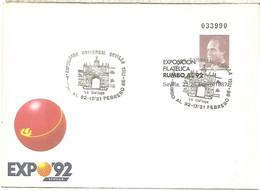 EXPO 92 SEVILLA ENTERO POSTAL EXPOSICION UNIVERSAL CON MAT LA CARTUJA - 1992 – Sevilla (Spain)