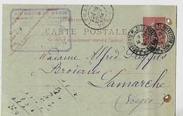 Carte Entier Postal 1904  Type Semeuse / MARSEILLE Au Nouveau Paris Lingerie Pour Dreyfus Broderies LAMARCHE - Vorläufer