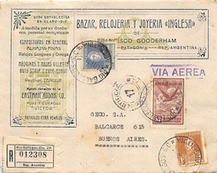 1933.- ARGENTINA . FRENTE DE CARTA DE RIO GALLEGOS A BUENOS AIRES. CORREO AÉREO CERTIFICADO YV Nº A12 +237+ 304B - Poste Aérienne