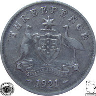 LaZooRo: Australia 3 Pence 1921 VF - Silver - Threepence
