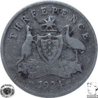 LaZooRo: Australia 3 Pence 1924 F - Silver - Threepence