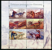 POLAND 2000 Prehistoric Creatures: Dinosaurs Block MNH / **.  Michel Block 139 - Nuovi