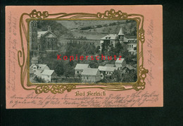 AK Bad Bertrich, Jugendstil, Haus Arndt M. Kath. Kirche, Passepartout, Gel. 1902 Nach Vallendar - Bad Bertrich